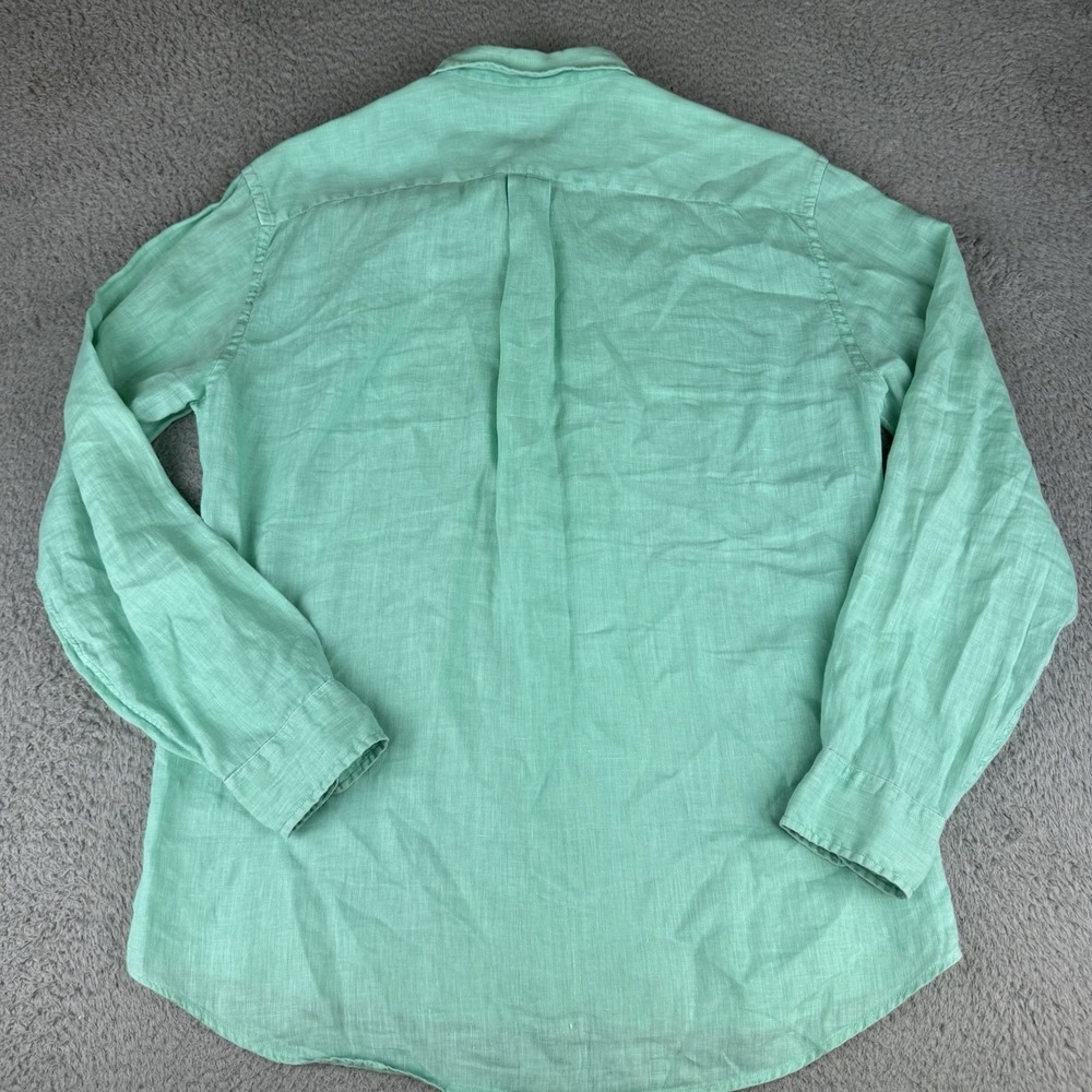 Vineyard Vines Shirt Mens Size Large Green Linen  Twill Button Up Preppy - Picture 8 of 9